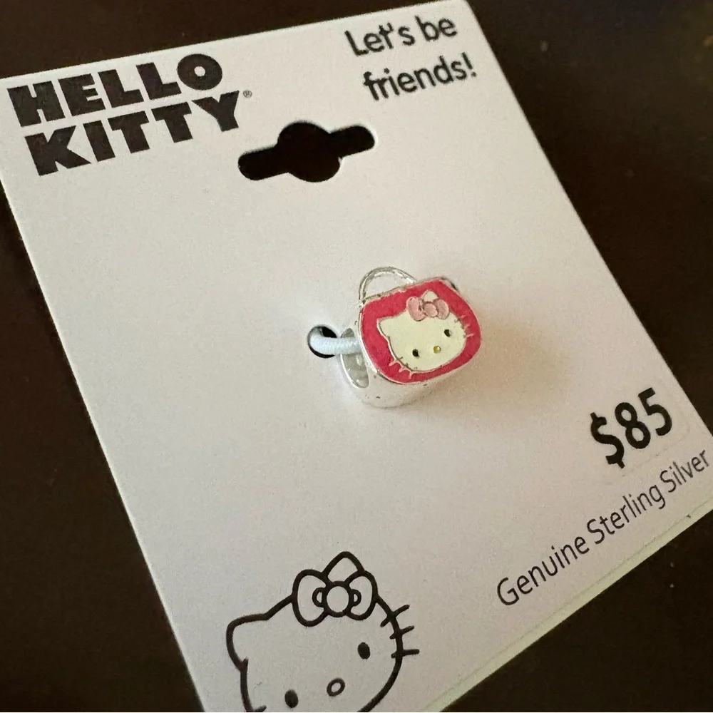 Hello Kitty Sterling Silver Enamel Purse Pendant - Picture 2 of 5